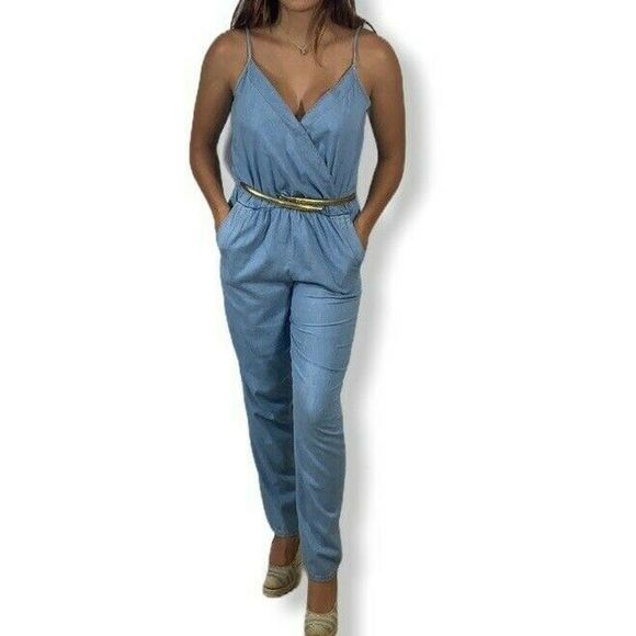 Love Culture Spaghetti Straps Overall Pants size M - Picture 6 of 11